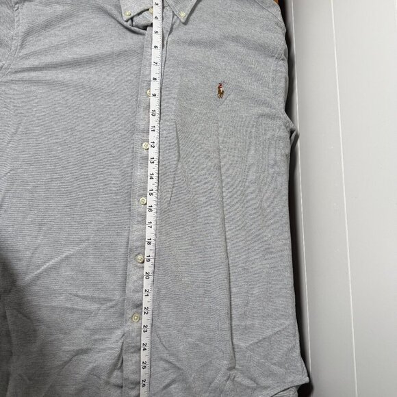 Ralph Lauren Knit Oxford Men's XL Long Sleeve Button Down Light Gray - Picture 12 of 13